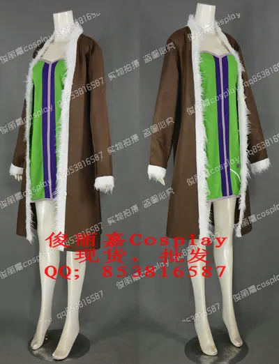 

2016 Fairy Tail Cosplay The Raijin Tribe Evergreen Costume Full Set Overcoat With Dress