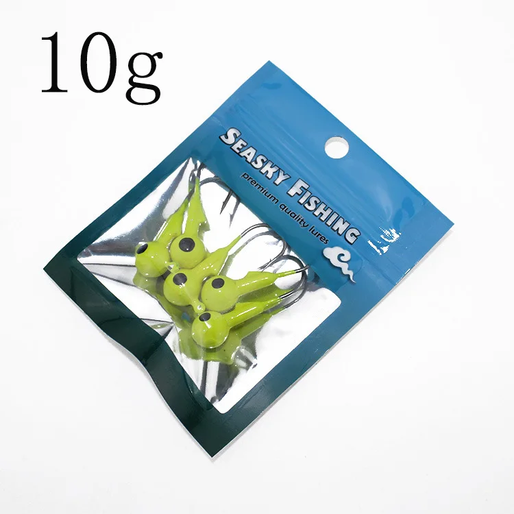 5 шт./лот, крючок для ловли карпа, 2 г, 3,5 г, 5 г, 7 г, 10 г, 12 г, 14 г, приманка для ловли карпа, глубокая вода, пуля, Техасский рыболовный крючок, красный - Цвет: 10g yellow