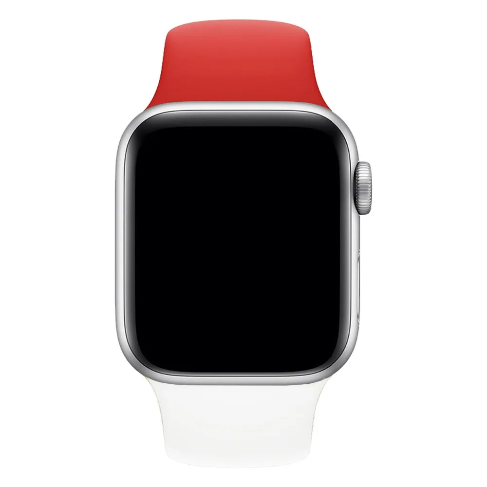 Для наручных часов iWatch, ремешок Красочный мягкий силиконовый ремешок для наручных часов Apple Watch Series 4/3/2/1 двухцветный браслет для часов 38 40 мм 42 44 мм