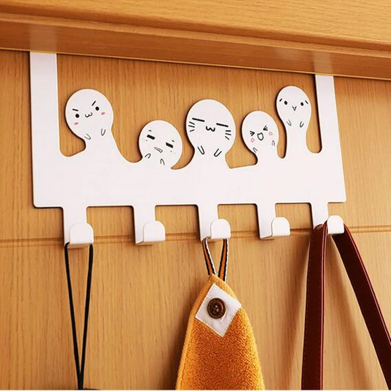 Симпатичный дверной крючок с кошкой из нержавеющей стали окрашенная вешалка для