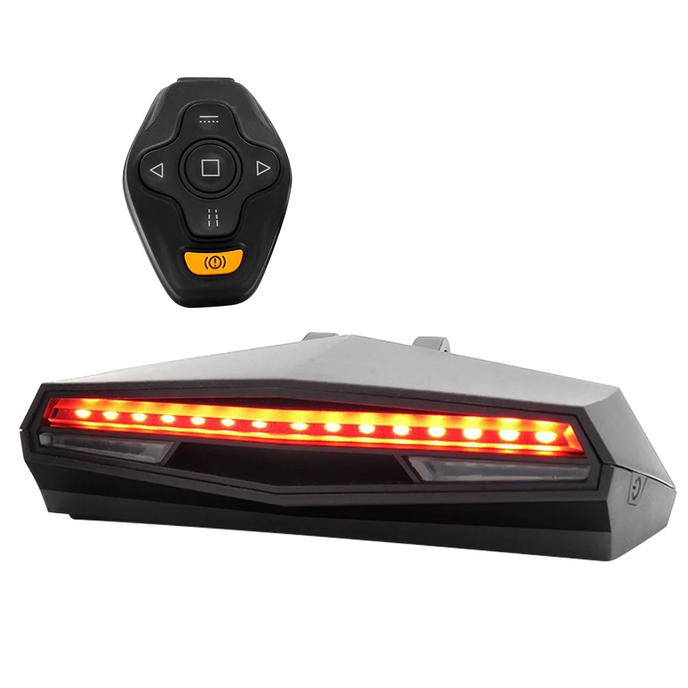 

Bicycle Bike Rear LED Tail Light Wireless Remote Control Turn Signals Safety Warning Light &T8