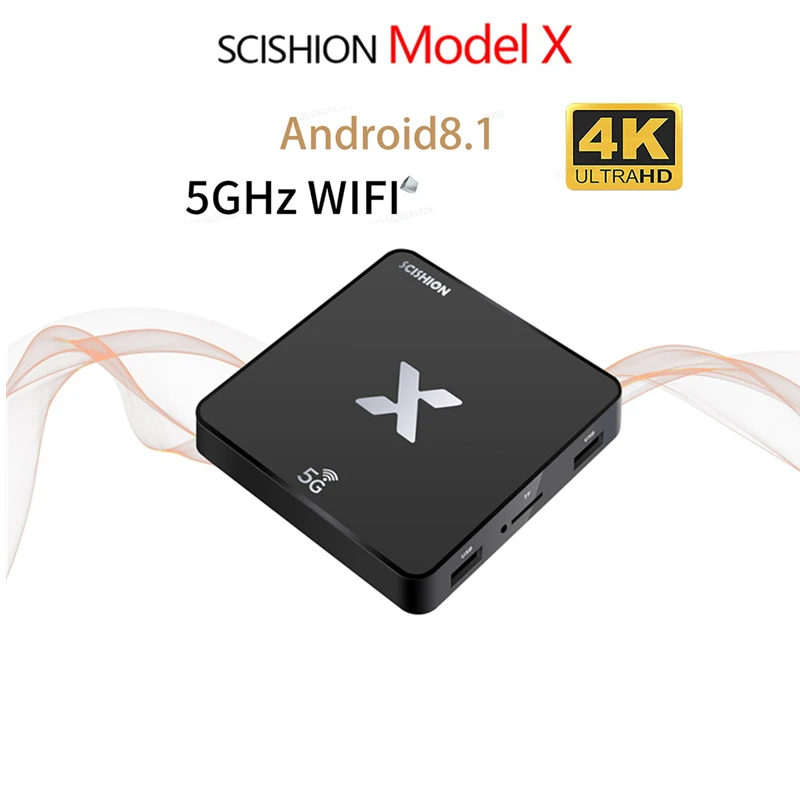 SCISHION модель X ТВ коробка Rockchip3229 Android 8 1 2 GB Оперативная память + 16 Гб Встроенная 5G Wi-Fi