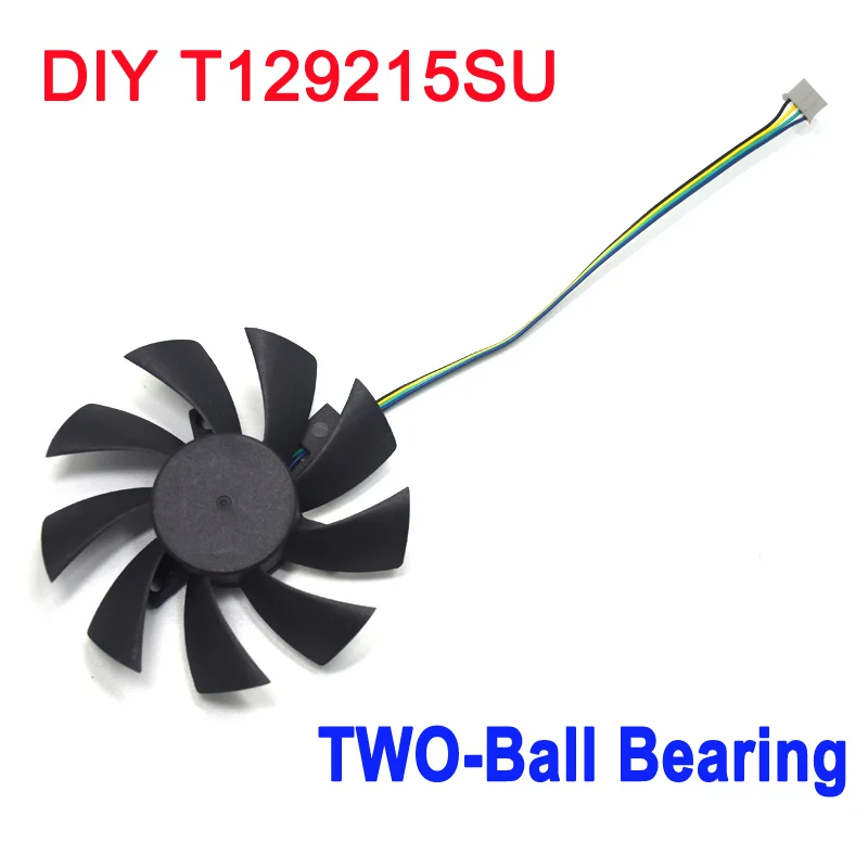 DIY Fan 85 мм T129215SU T129215SH 4Pin GTX 1060 мини для MSI Gigabyte GTX 1060 RX 480 460 570 580 R9 290X RX 550 карты кулер вентилятор - Цвет лезвия: DIY Fan