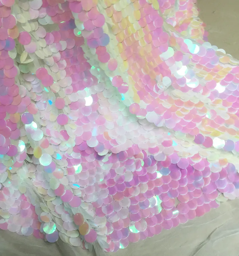 Розовые лазерные весы Русалка блестящая вышивка ткань для вечеринки шоу фон