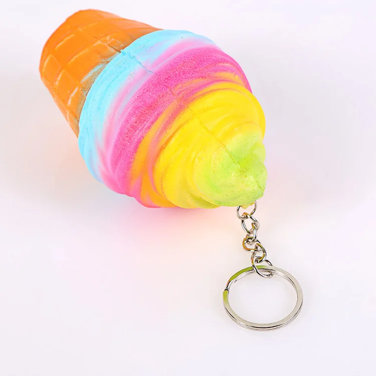 10 см красочный сжимаемый мороженое радужный конус мягкий медленно