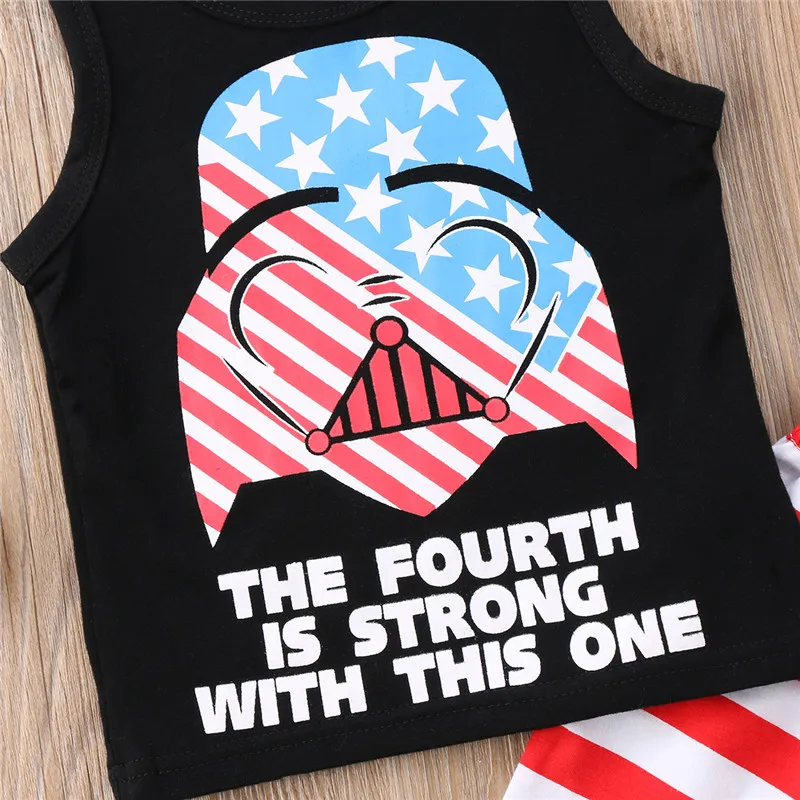 2018 Fashion Toddler Kid Baby Boys Girl Clothes Star Wars Tops Vest Pants Shorts Outfit Clothing Sleeveless Cotton Print 2pcs | Детская