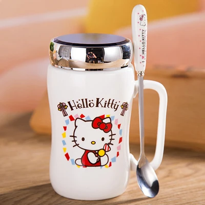 Керамическая кружка для кофе молока и чая с ложкой 450 мл | Дом сад