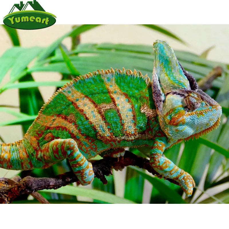 YUMEART мозаичная картина выполненная в технике алмазной вышивки броши виде ящерицы