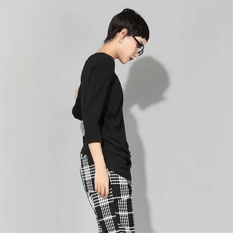 Новинка весна лето 2019 футболка с круглым вырезом женские топы бантом и