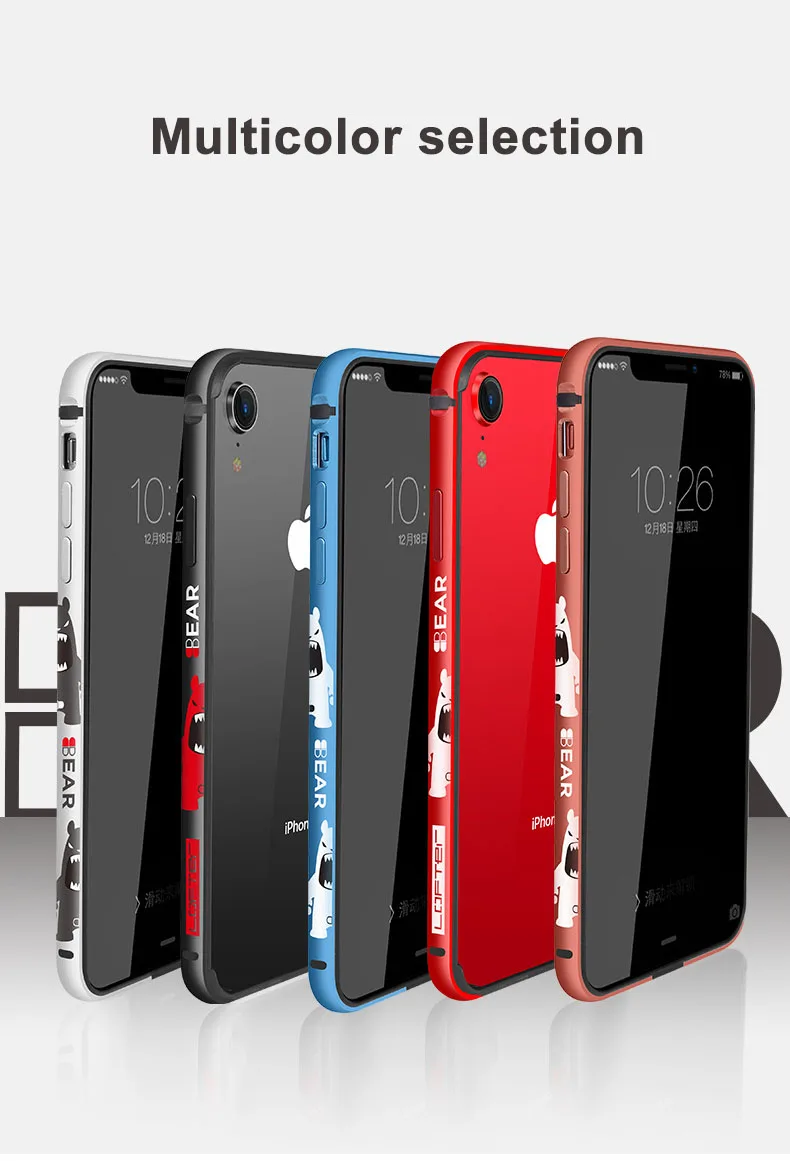 Роскошный Модный Алюминиевый металлический бампер для iphone XR мультфильм шаблон защитный щит Рамка для iphone 11