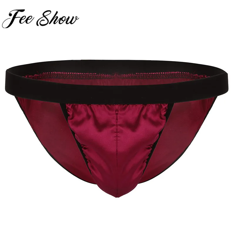 Трусы Feeshow мужские атласные нижнее белье с низкой посадкой стринги бикини