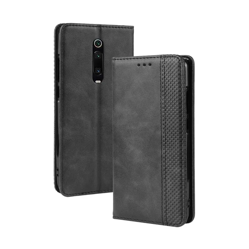 black Роскошный кожаный чехол-книжка для Xiaomi mi 9T Pro, чехлы для телефонов Xio mi 9T mi 9T без магнитов - Цвет: black