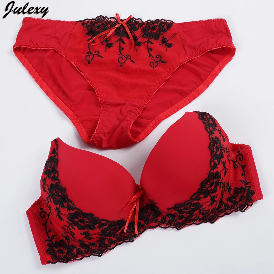Julexy Роскошная вышивка BCD большими чашечками размера плюс Для женщин бюстгальтер