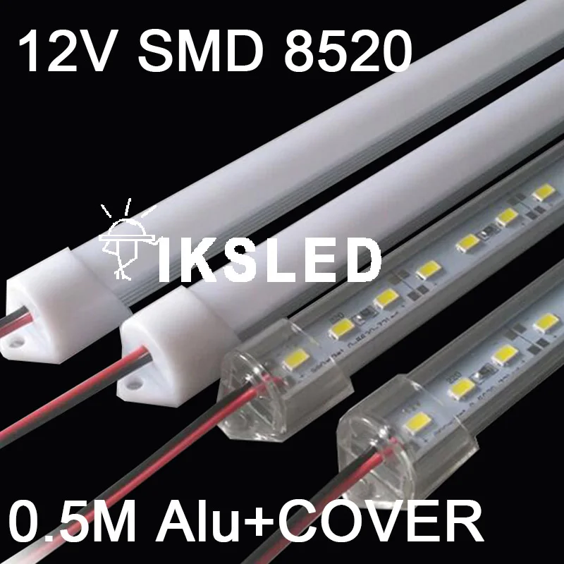 Лидер продаж 50 см* 5 шт. супер яркий Жесткий светильник DC12V36 led SMD 8520 алюминиевый светодиодный светильник+ алюминий+ крышка