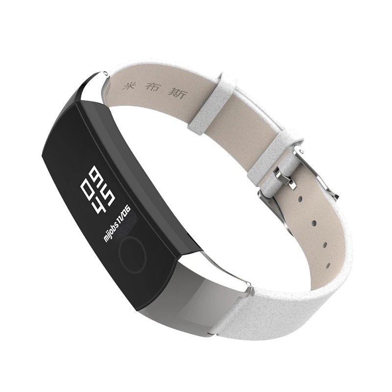 Mijobs ремешок из натуральной кожи для Honor Band 4 Band браслет для Huawei Honor Band 4 NFC умные часы напульсники аксессуары
