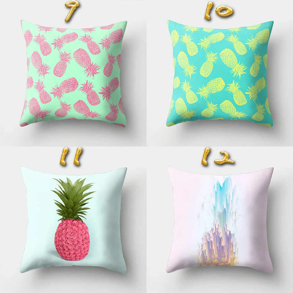 Qisen Pineapple Fruit Pattern Polyester Throw Pillow Cushion Cover Car Home Decor Decoration Sofa Bed Decorative Pillowcase | Дом и сад