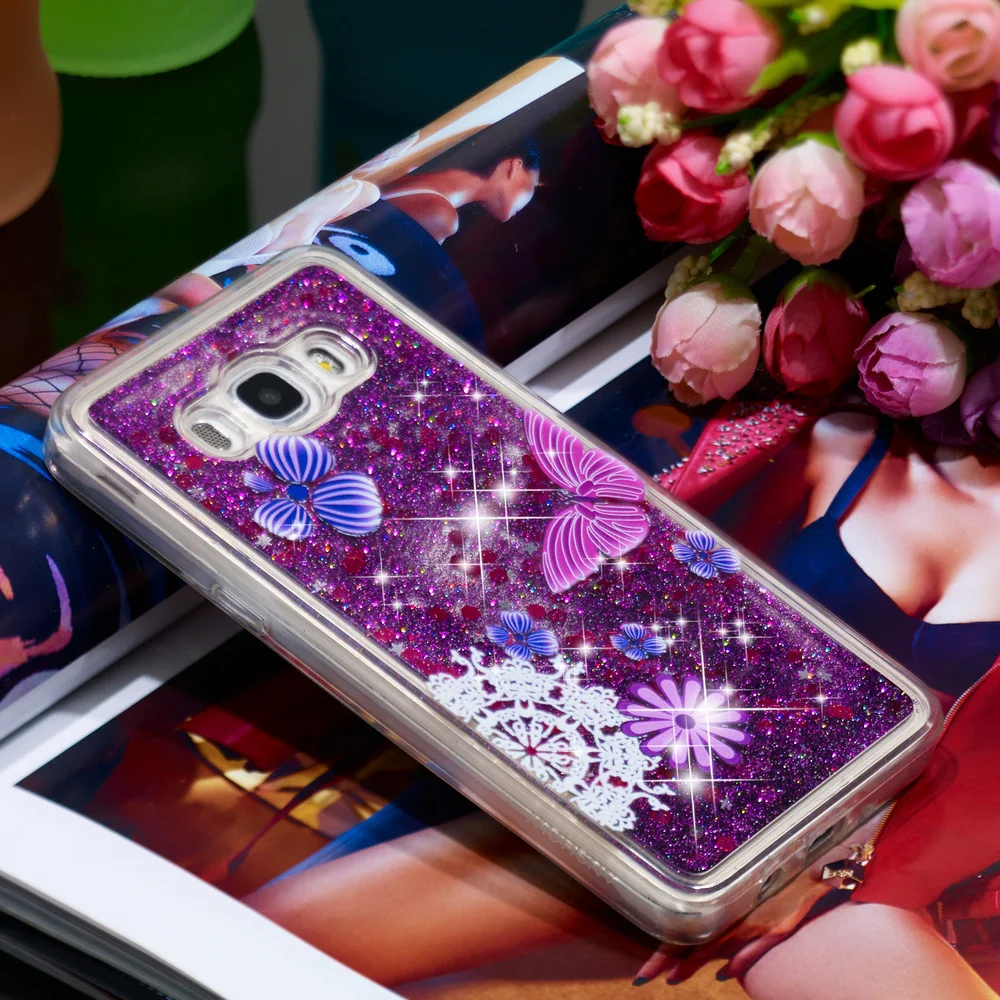 Милый блестящий чехол для Samsung Galaxy J5 2016 J56 6 Блестящий Мягкий из ТПУ с блестками и