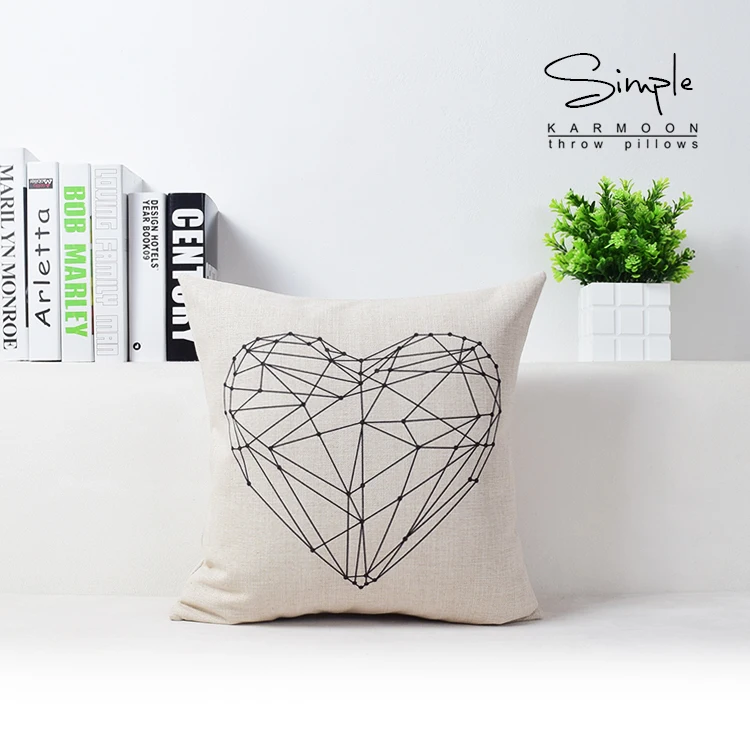 Nordic Геометрические Олень наволочка с сердечками Подушка Шам Home Decor подушки