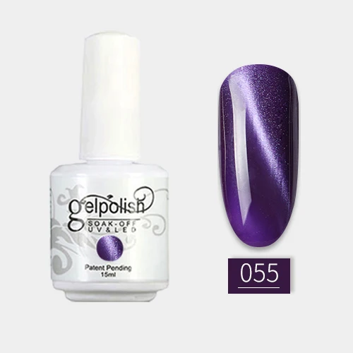 15 мл Nail Art Vernis Полупостоянный замачиваемый фиолетовый кошачий глаз Магнитный Гель-лак Светодиодный УФ-гель для ногтей магнитный гель синий желтый - Цвет: 055