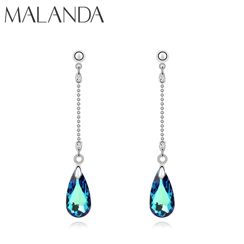 Бренд Malanda, подвеска с водным кристаллом, кристалл от Swarovski, модные серьги Loog для женщин, роскошные длинные серьги, Сексуальные Ювелирные изделия
