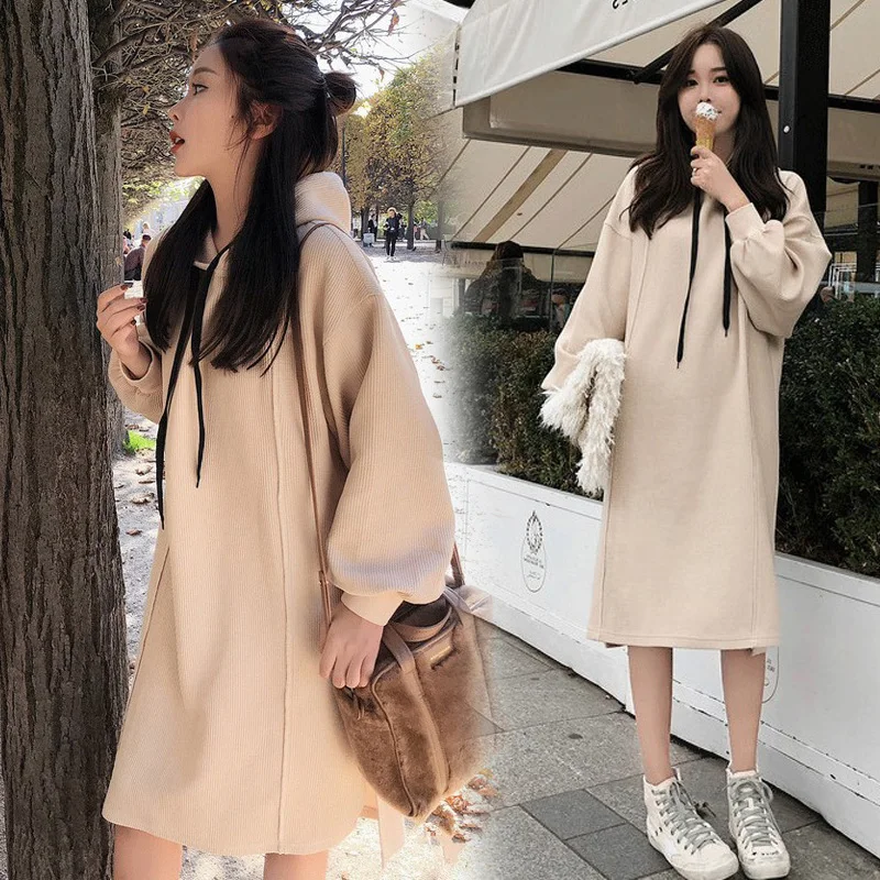 Осень 2018 г. длинный ночной Бриз томный ленивый в Женская одежда свободные ветер