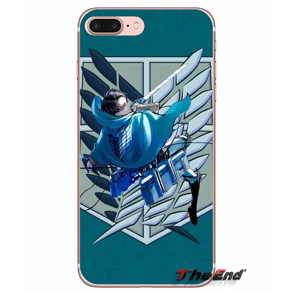 Для Apple iPhone X 4 4S 5 5S SE 5C 6 6s 7 8 плюс ТПУ прозрачная оболочка случаях аниме attack on titan