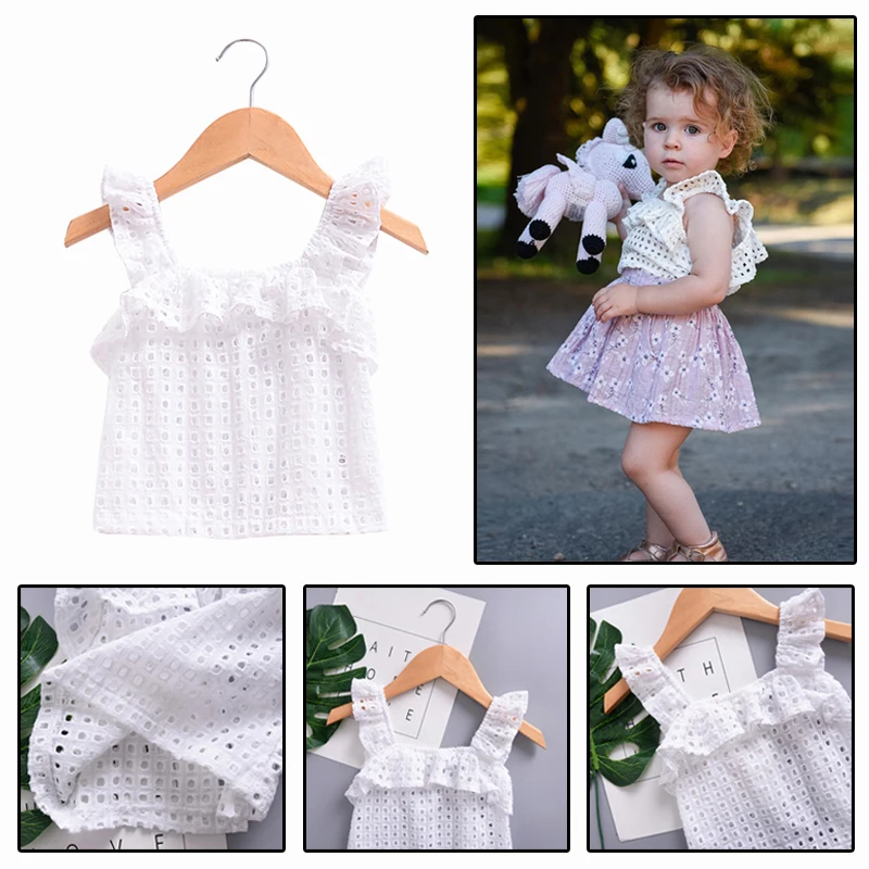 Новая модная летняя однотонная майка для маленьких девочек|Тройники| |