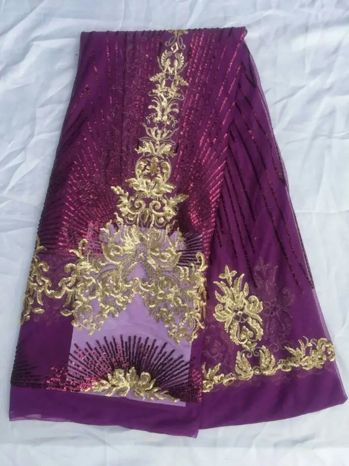 5 ярдов/шт Высокое качество золотые блестки цветочный дизайн африканская сетка