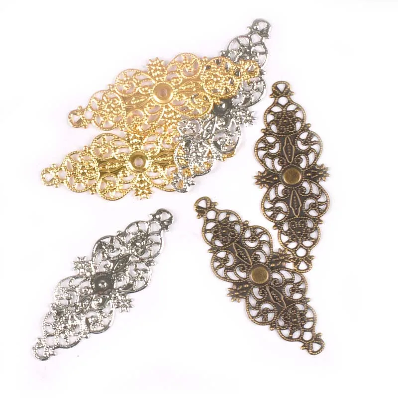 Бронзовый тон Цветок коннекторы филигрань Обертывания украшения для