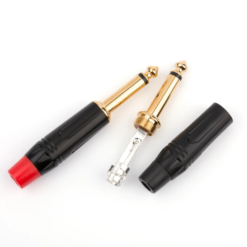 5 шт. полный медный разъем 6,5 мм аудио кабель Разъем большой двухъядерный аудио разъем 6,35 мм монофонический микрофон разъем