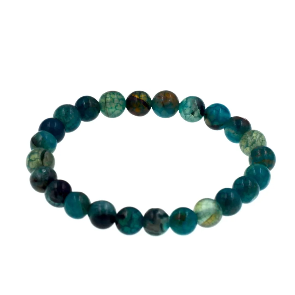 Полудрагоценный камень ручной работы 8 мм Круглый зеленый агат Синий Агат бусины