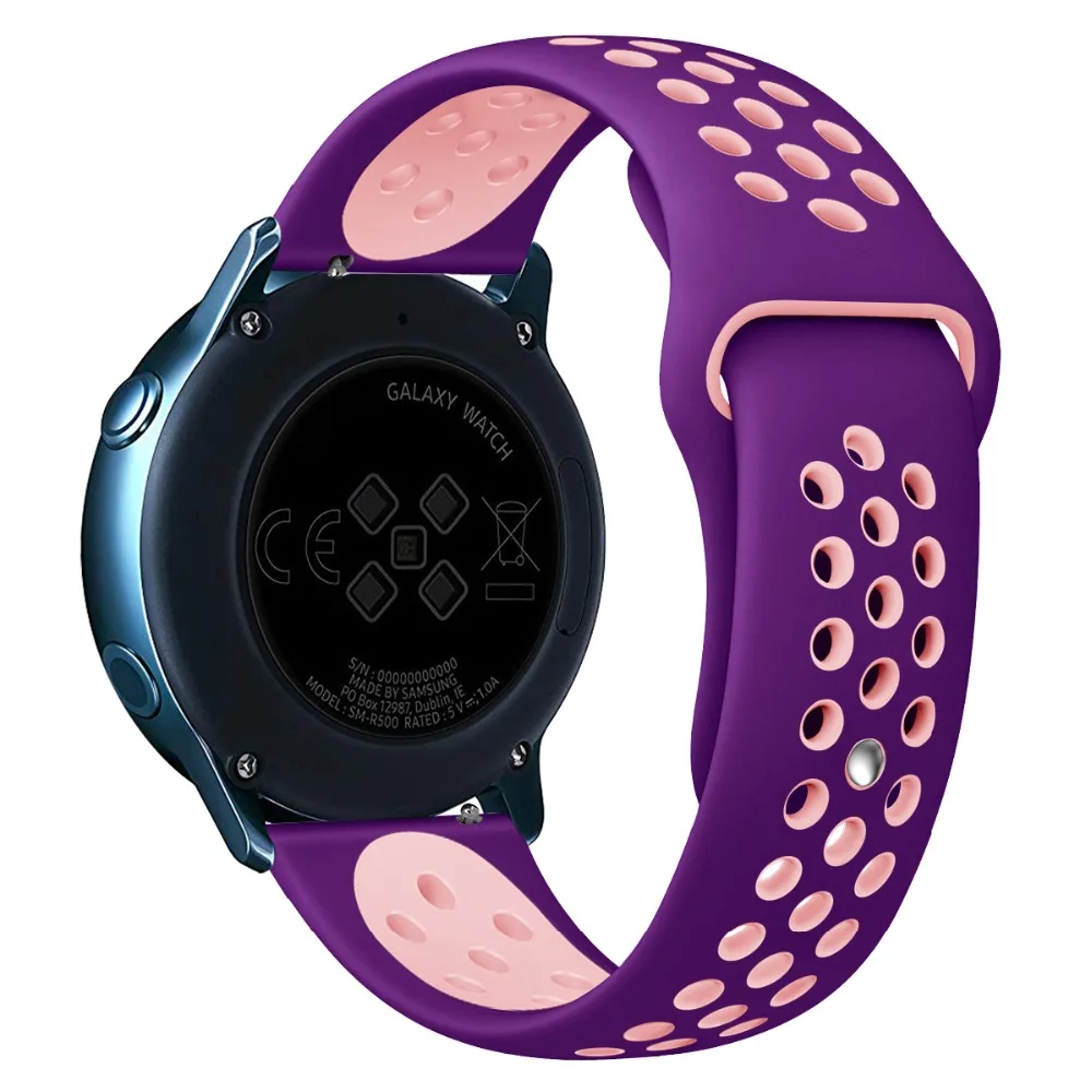20 мм ремешок для часов для samsung Galaxy Watch Active/gear Sport/gear S2 классические часы huawei сменный ремешок для часов браслет 91027