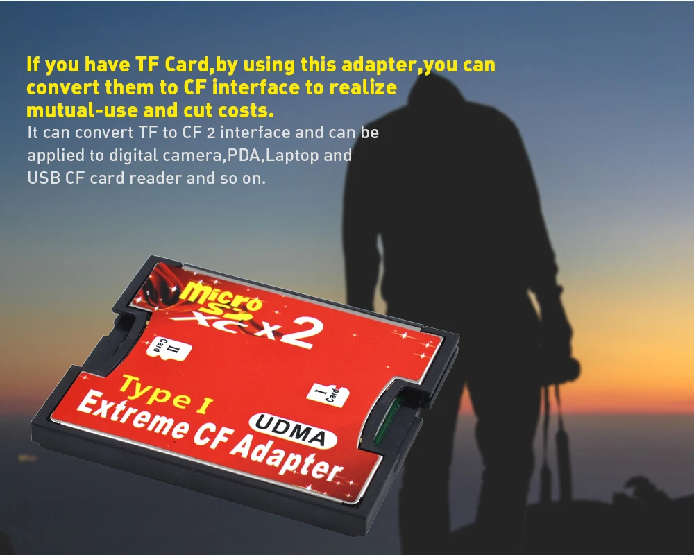 TISHRIC два порта Micro SD TF для CF адаптер для MicroSD HC для Compact Flash type I устройство для чтения карт памяти конвертер