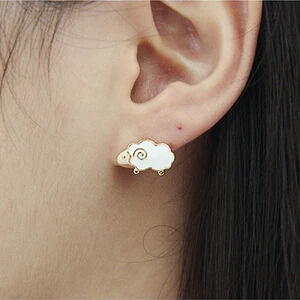 Новые модные милые серьги в Корейском стиле из Золотого Сплава виде животных для