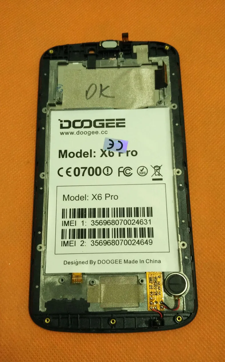 Б/у Оригинальный ЖК дисплей сенсорный экран Рамка Для Doogee X6 Pro MTK6735