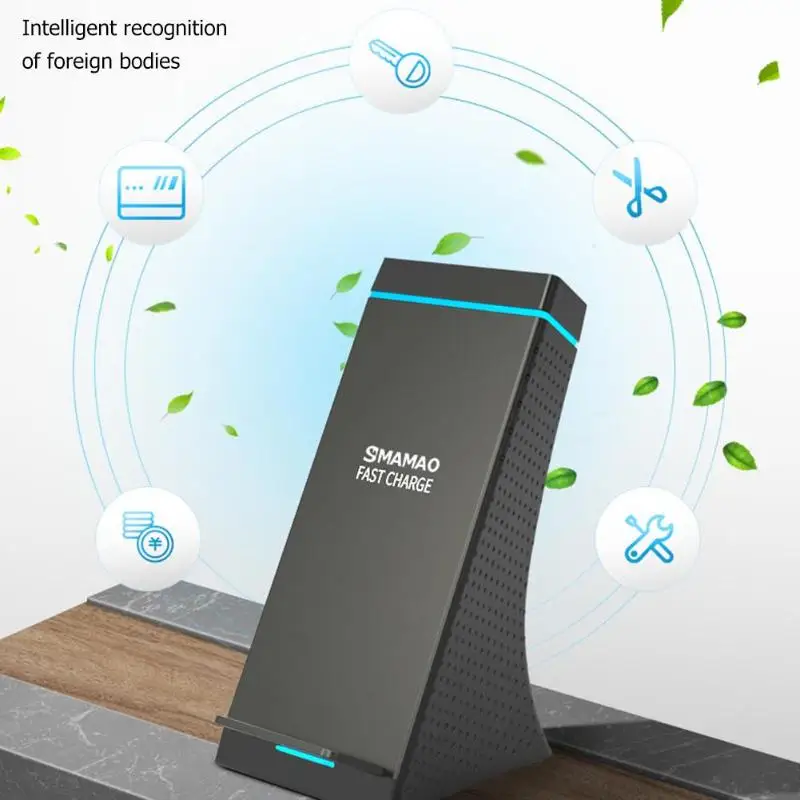 WN2 Portable Wireless Charger with Bluetooth Speaker Fast Charging Dock Station Stand BT 5.0 Audio Speakers 9V DC Bluetooth 5.0