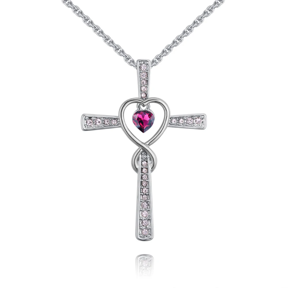 2018 Новое поступление классический крест кулон ожерелье с кристаллом от Swarovski bijoux