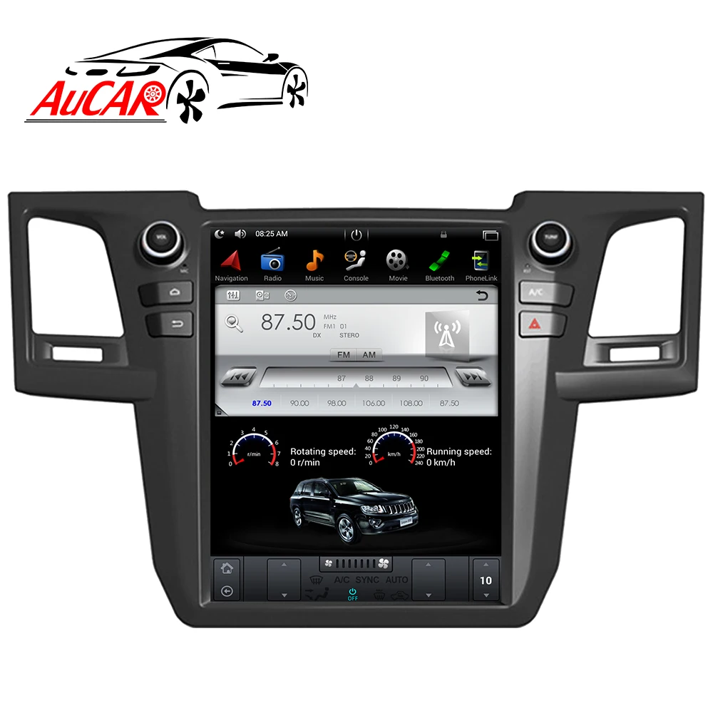 Мультимедийная система Tesla для Toyota Fortuner 2007 2015 Android 9 с вертикальным
