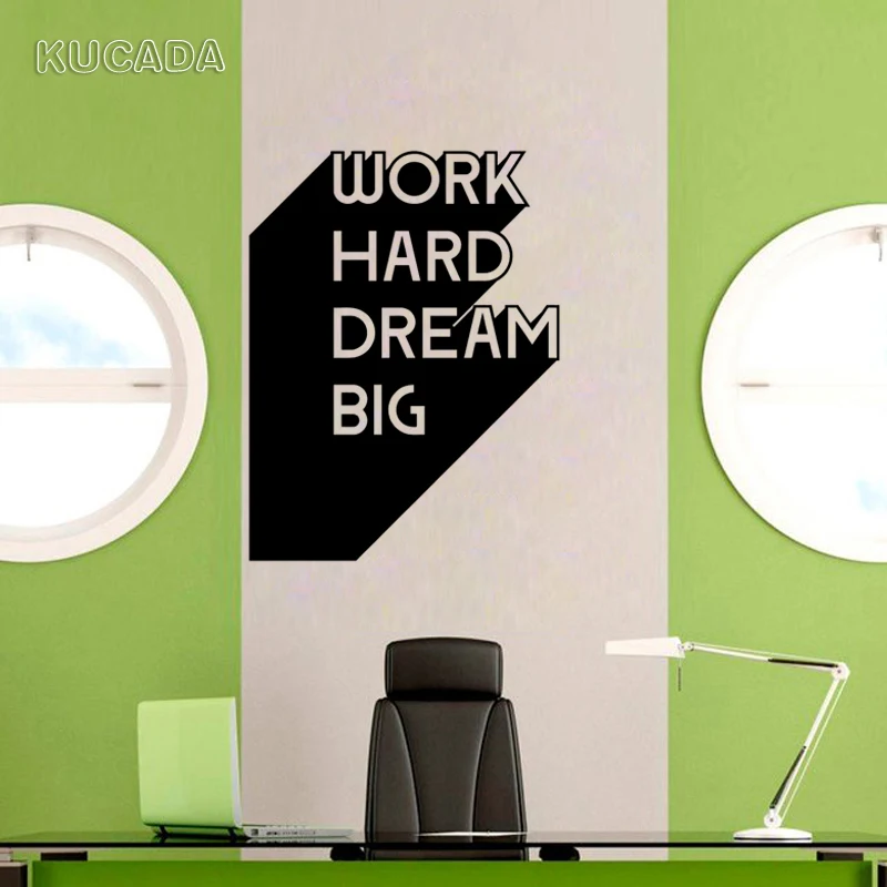 

Vinyl Wall Decal Sticker Office Quote Work Hard Dream Big Inspire Business Stickers DIY Home Decor Art Mural JG4093