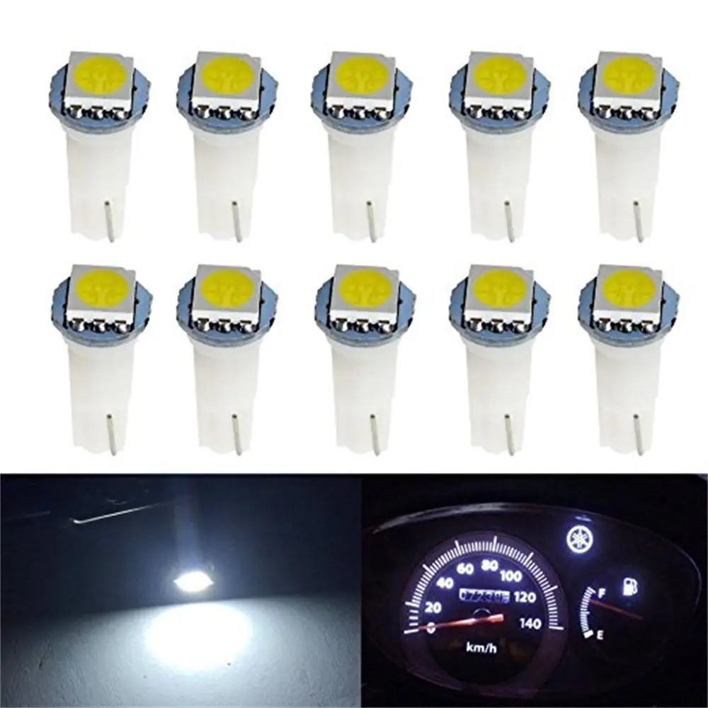 DIC, 20 шт., T5 5050, 1SMD, светильник для прибора, 24 В, DC, светодиодный, белый, зеленый, желтый, розовый, красный, синий, автомобильная приборная панель, лампа-индикатор