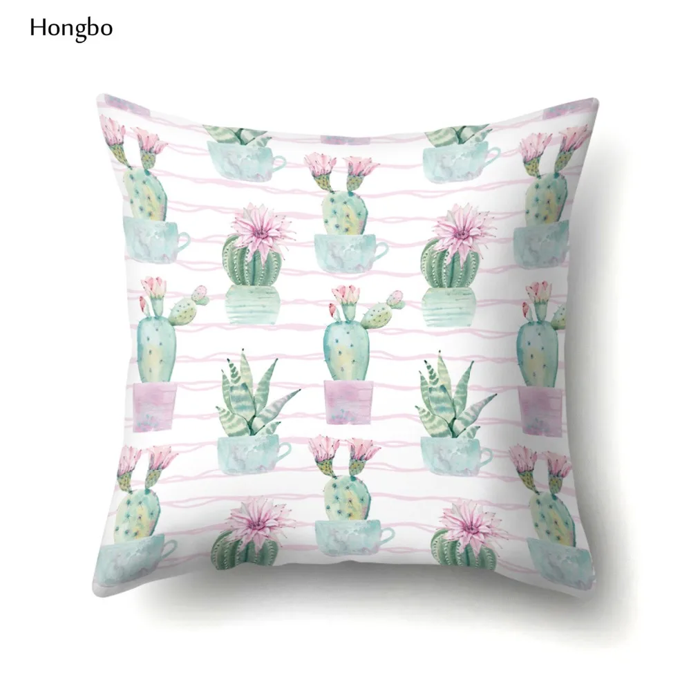 Суккулентные современные короткие затеняющие шторы Подушка Чехол растения