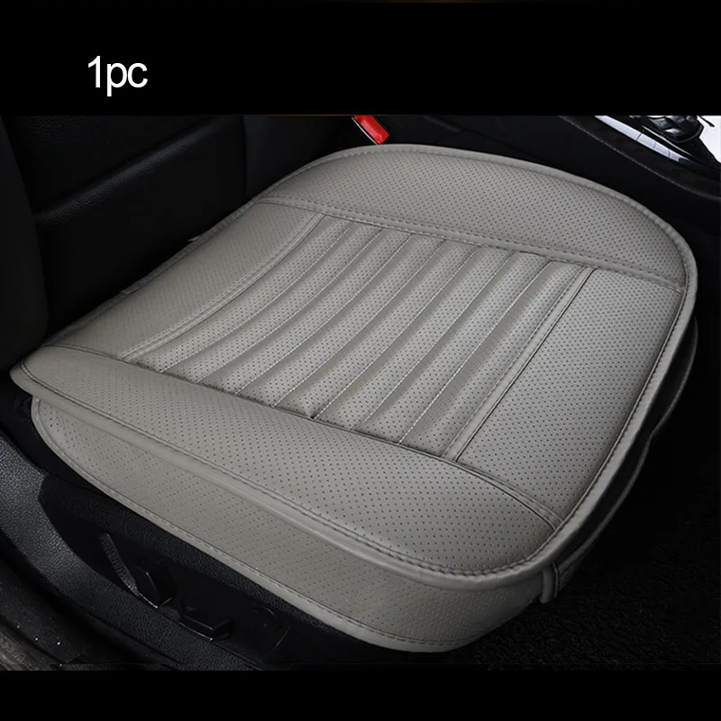 1pc Front Gray Универсальные чехлы для сидений автомобиля 5D из искусственной кожи, чехлы для сидений автомобиля на четыре сезона, чехлы для автомобиля, набор ковриков, аксессуары для салона автомобиля - Название цвета: 1pc Front Gray