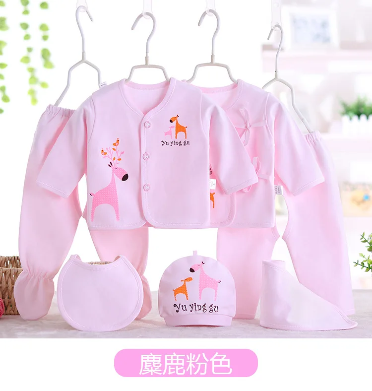 7 шт./компл. для детей 0-3 лет, M Одежда для новорожденных комплект одежды для маленьких мальчиков и девочек Весенняя Костюмы Нижнее белье из хлопка с мультяшными рисунками Наборы для младенцев, подарочная коробка