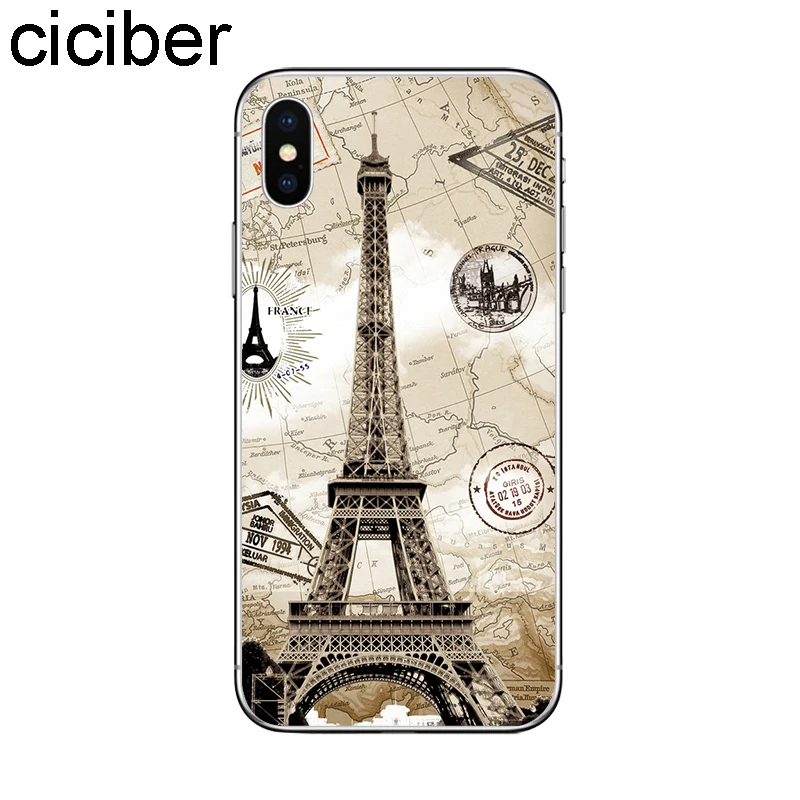 Ciciber Париж Эйфелева башня чехол для iPhone 7 Чехол 8 6S Plus X XR XS Max телефона iphone 11 Pro 5 5S SE