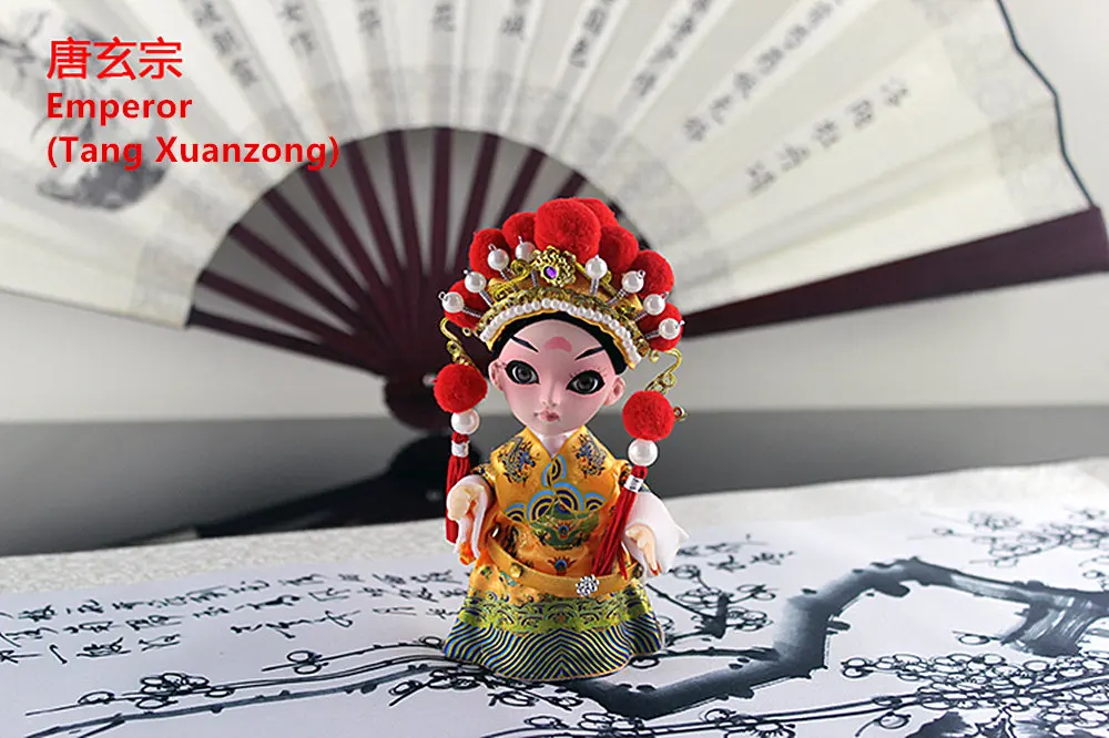 Китайский стиль шелковая фигурка Q версия Тан XuanZong ремесленные Пекинские оперные