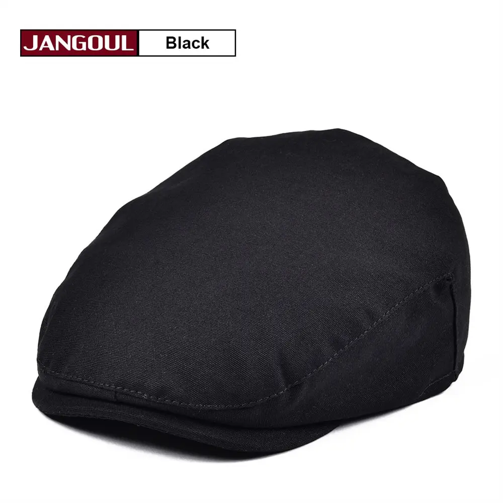 Jangul/Детские плоские шапки, белые шапки с изображением плюща, шапки для мальчиков и девочек, Кепка с изображением газетчика для младенцев, детей, малышей, детей, Молодежный берет, шапка 009 - Цвет: Черный