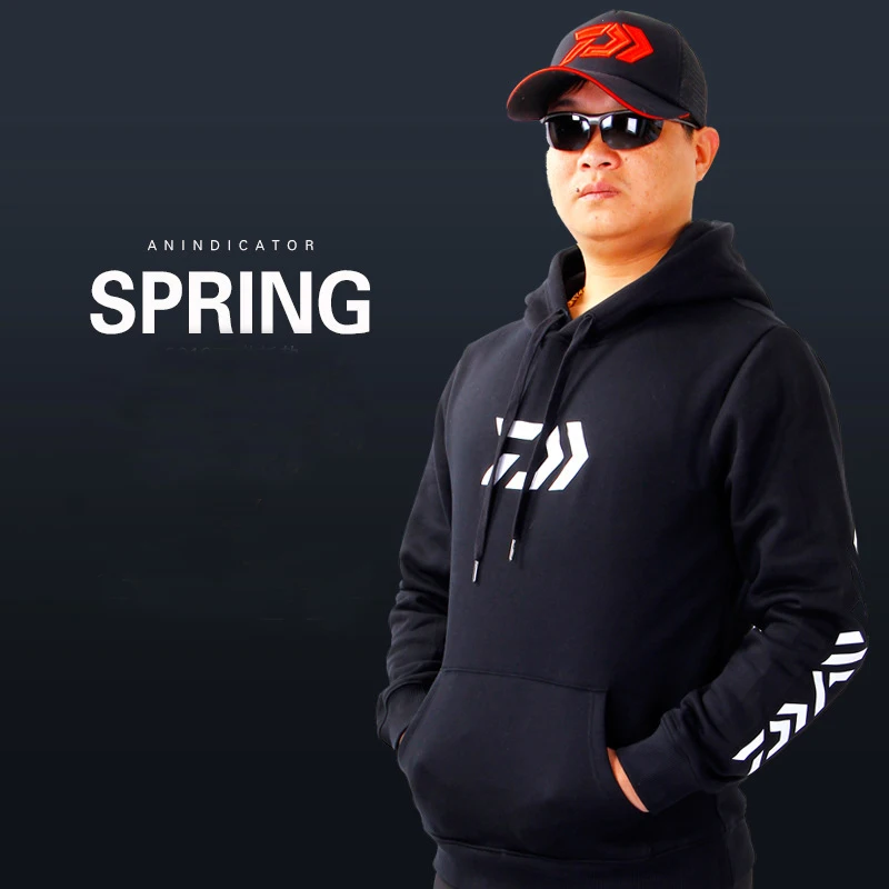 New Daiwa Winter Fleece Fishing Clothing Hooded Fishing Jacket Outdoor Sport Hiking Fishing Hoodie Clothes Sweater S-5XL