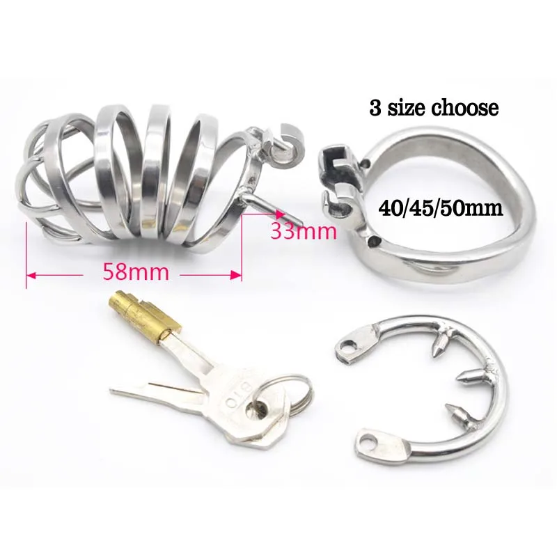 Металлическое кольцо на пенис Мужская клетка верности с защитой от ударов из