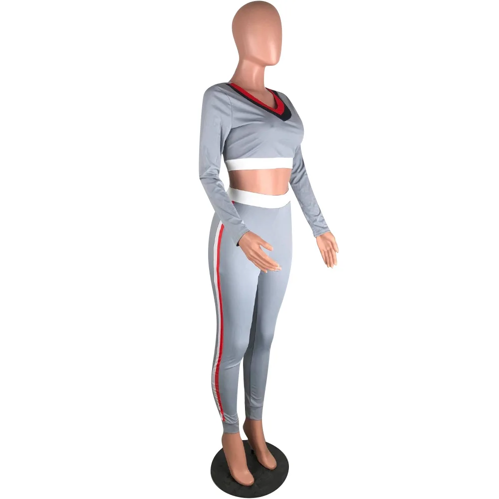 Женский комплект 2 шт. из двух предметов укороченный топ + спортивные Леггинсы