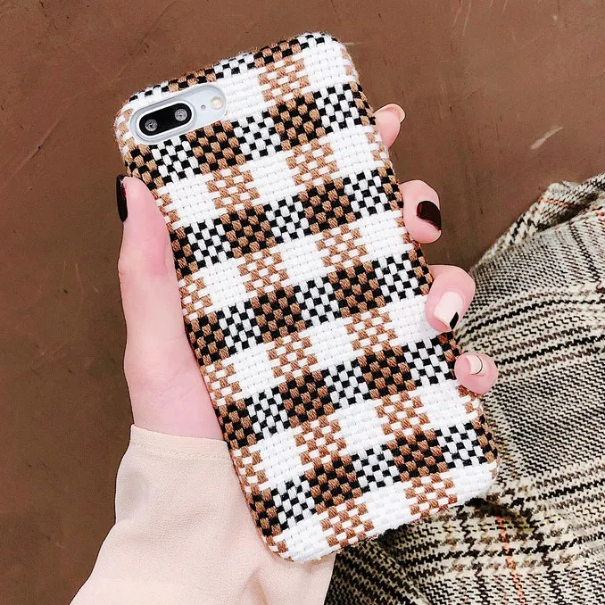 Style 25 KASONPAI ультра-тонкая ткань текстура мягкий чехол для iPhone XS MAX 7 6 6S 8 Plus X XR чехол Холст сетка узор чехол для телефона s Fundas - Цвет: Style 25